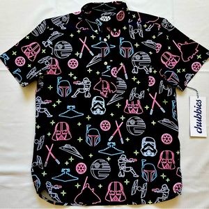 Chubbies The New Hope Darth Vader Swim Shirt RARE Star Wars Size Small